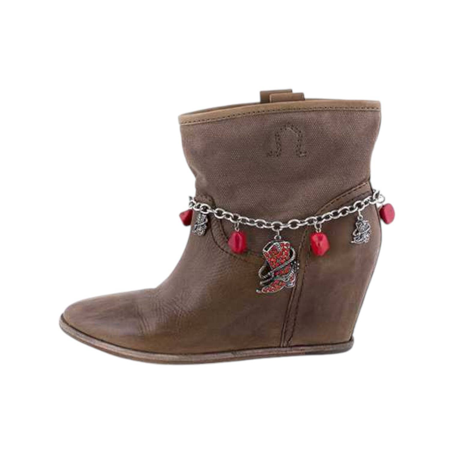 Rope & Spurs - Wholesale Charm/Dangle Bracelet - Paved Stone Boot Charm0