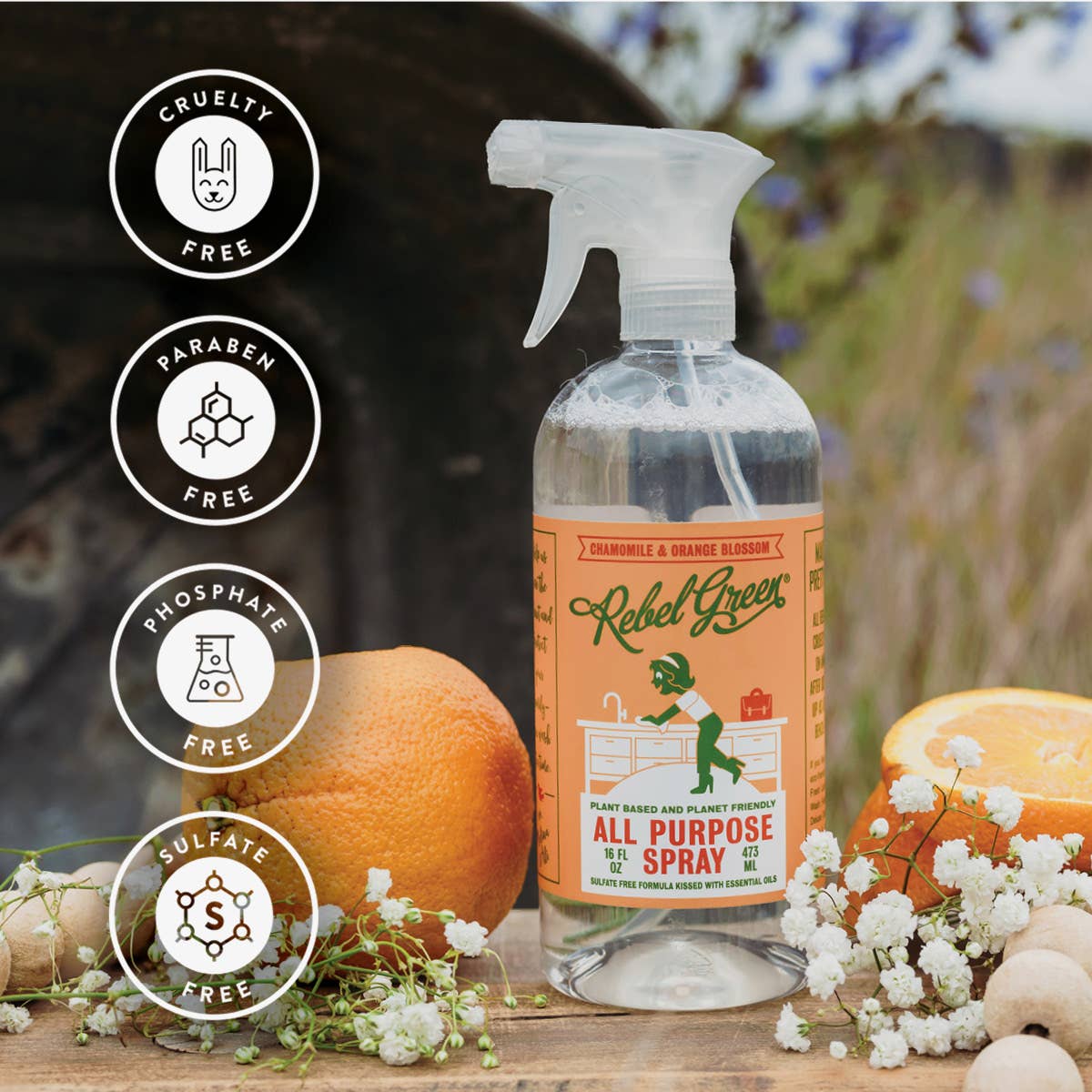 Rebel Green - Wholesale All-Purpose Cleaning Spray - All Purpose Orange Chamomile Spray 16oz (unit) 3