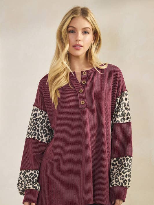 ET8012-11 TOP DE MALHA URBANO ANIMAL DE MANGA COMPRIDA COM BOTÃO por atacado de HEIMISH