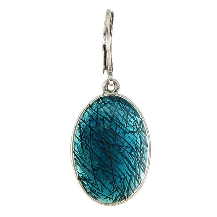 Boucle d'oreille ovale en émail gravé pour la vente par Baked Beads