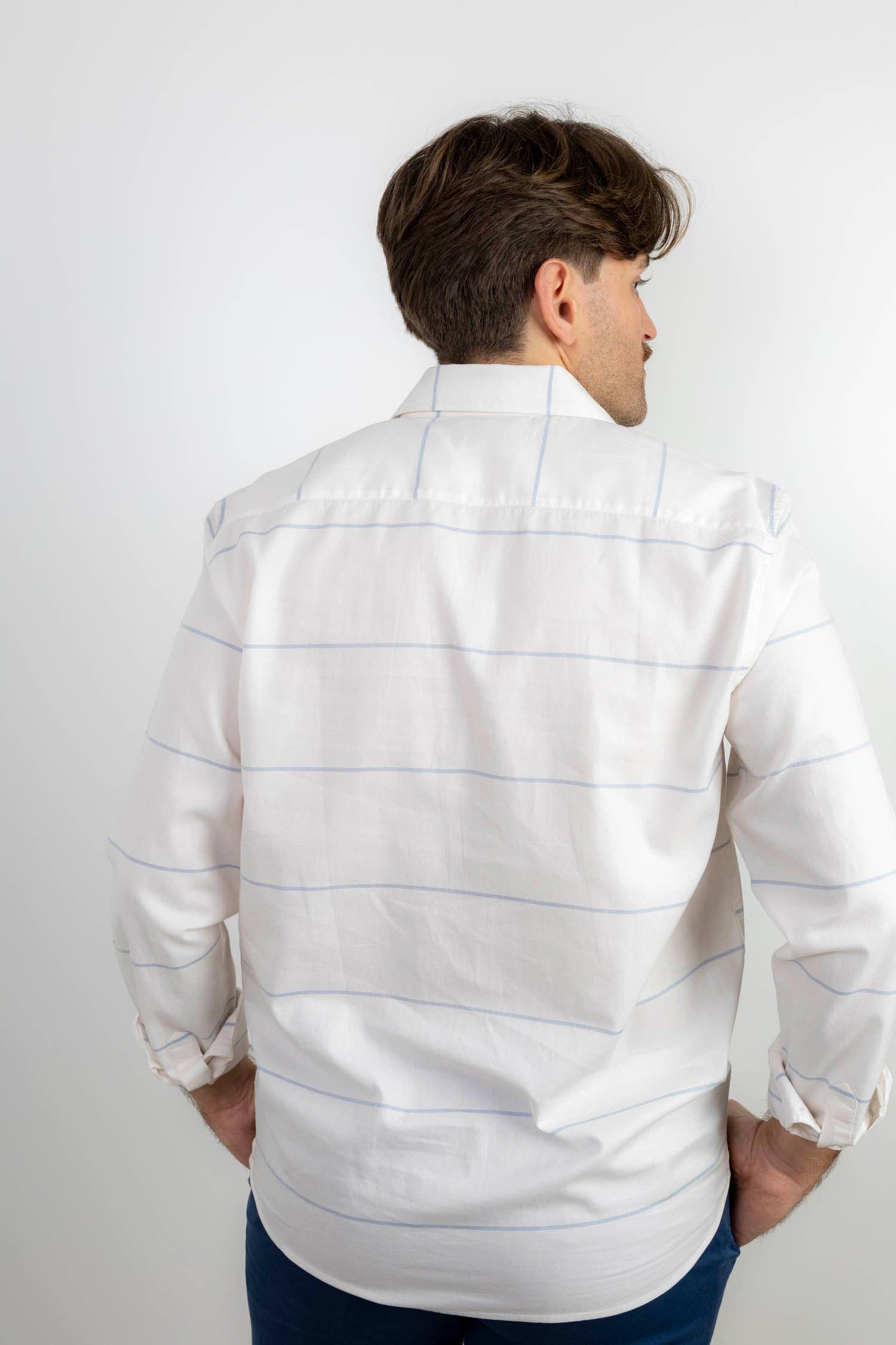 Custi Mikelo: Made in Spain - Wholesale Shirt - Men's - Blue Striped T-shirt | Palermo4