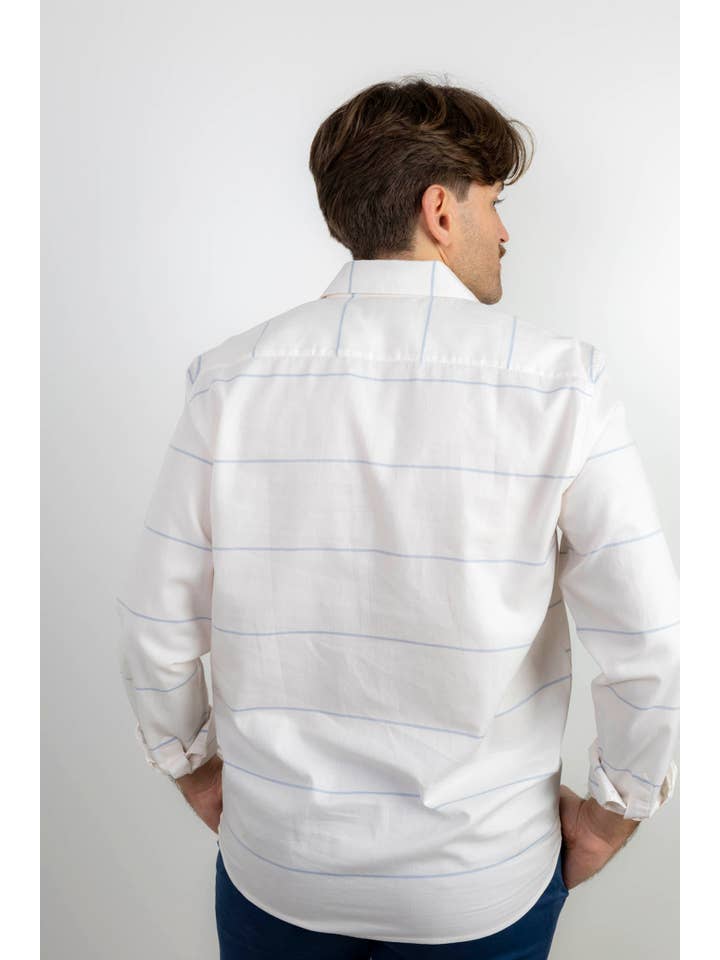 Custi Mikelo: Made in Spain - Wholesale Shirt - Men's - Blue Striped T-shirt | Palermo4