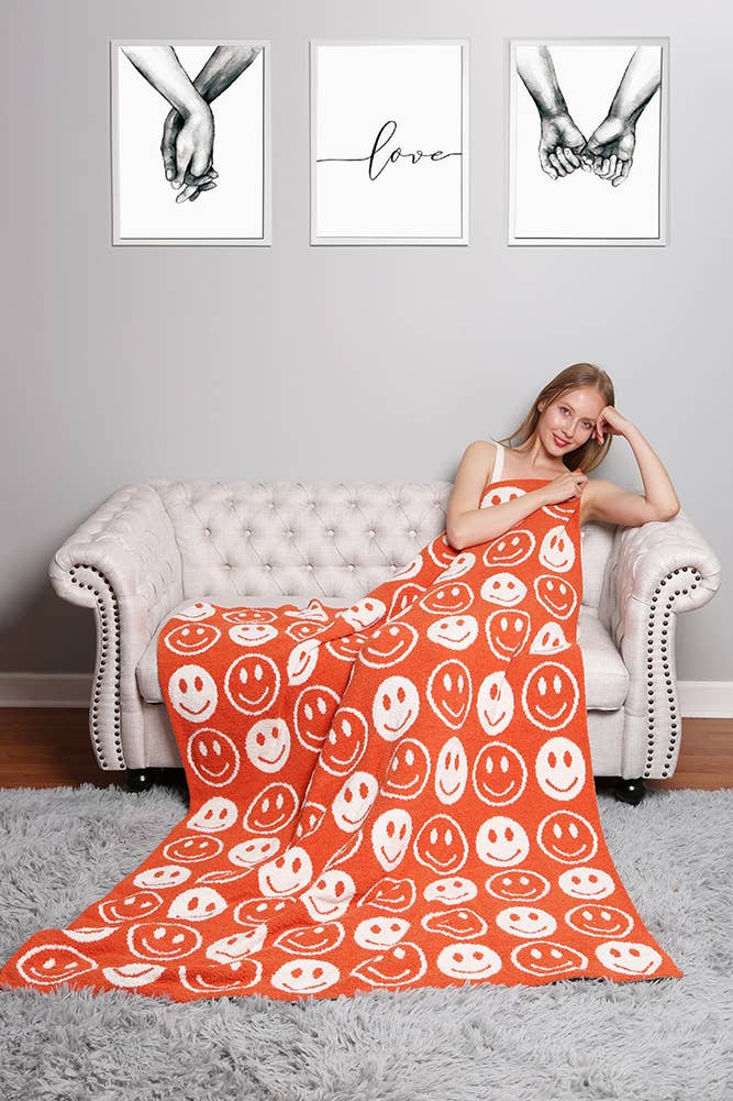 Hana - Wholesale Throw Blanket - Luxury Soft Happy Face Throw Blanket15