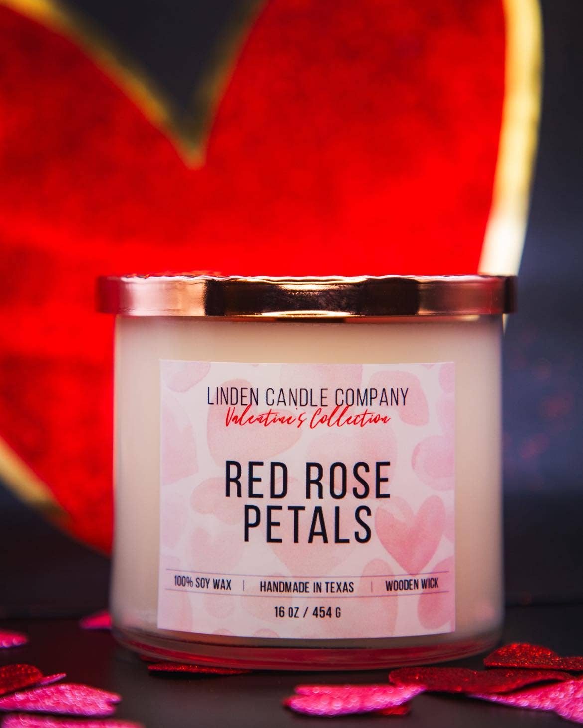 Rose Magic - Organic Rose Petals - Botanical Soy Candle