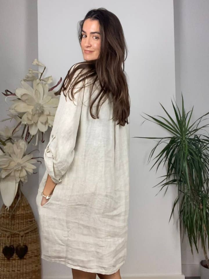 Linen & More - Wholesale Button Down Shirt - Women's - REF 89075 100% LINEN SHORT T-SHIRT