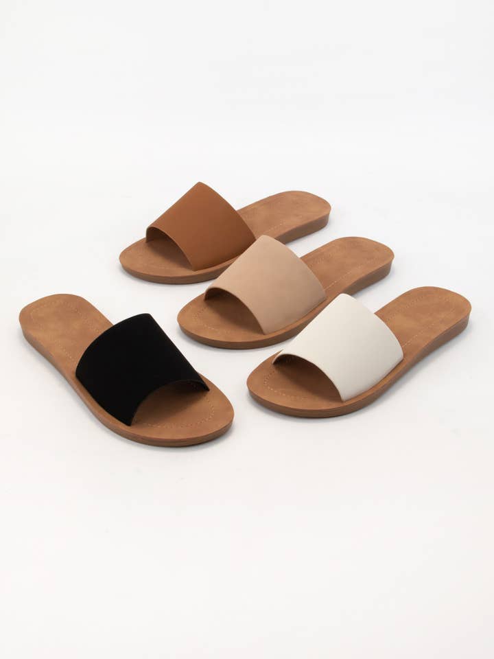 CCOCCI - Wholesale Slides - Women's - BASIC BOLD UPPER FLEXIBLE SOLE SLIDE