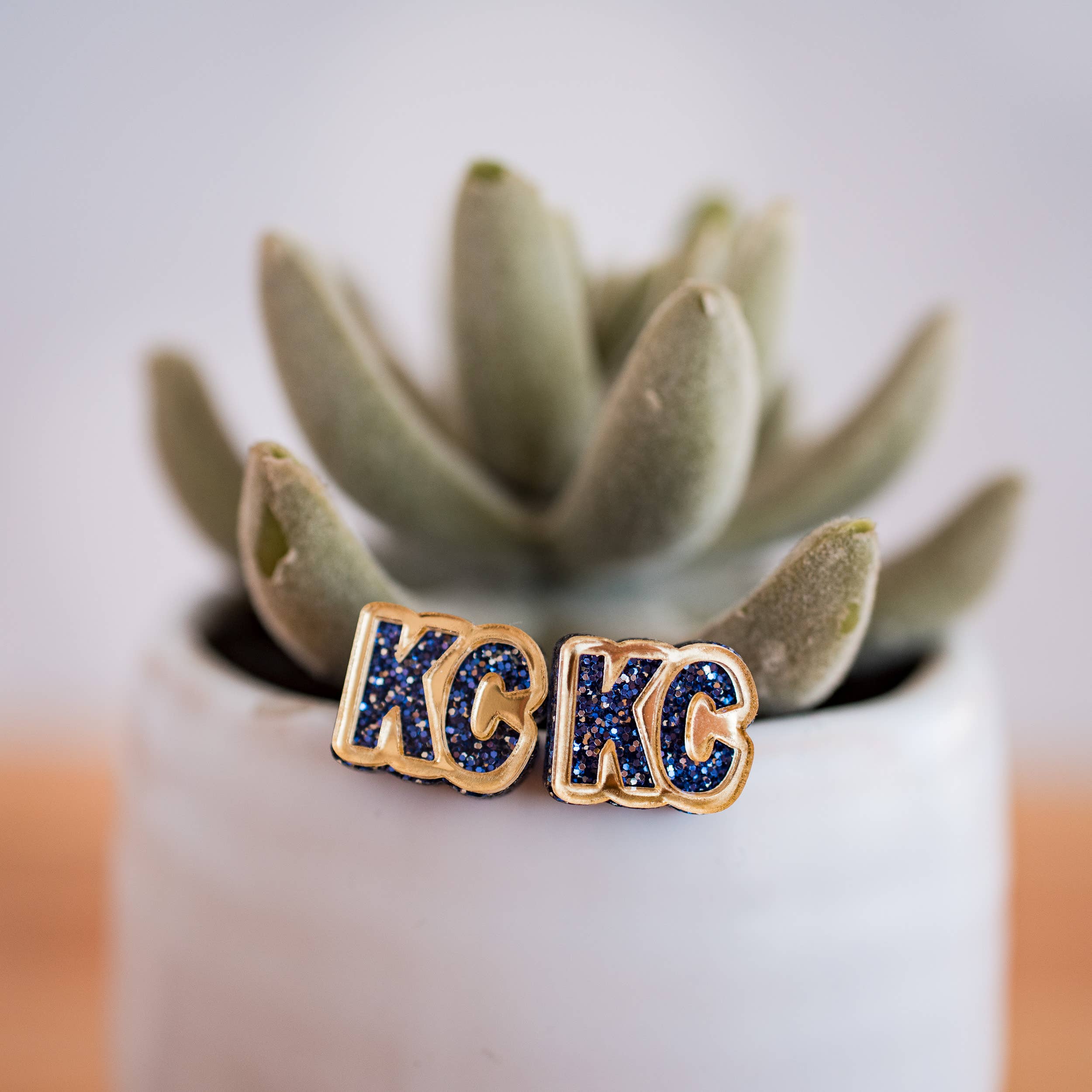 Stellar Gifts & Goods Wholesale - Wholesale Stud/Post Earrings - KC Baseball - KC Studs Kansas City Baseball Blue & Gold1
