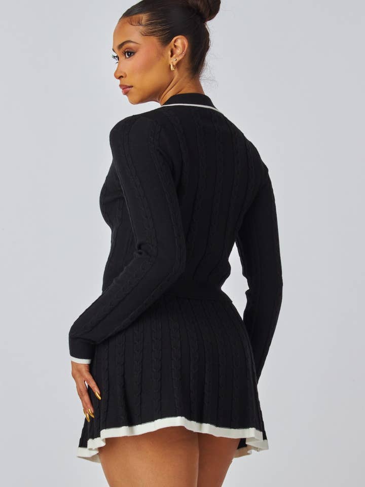 Hot & Delicious - Wholesale Hemd- en rokset - Dames - Diora Gebreide Top & Minirok Set (HC8722)8