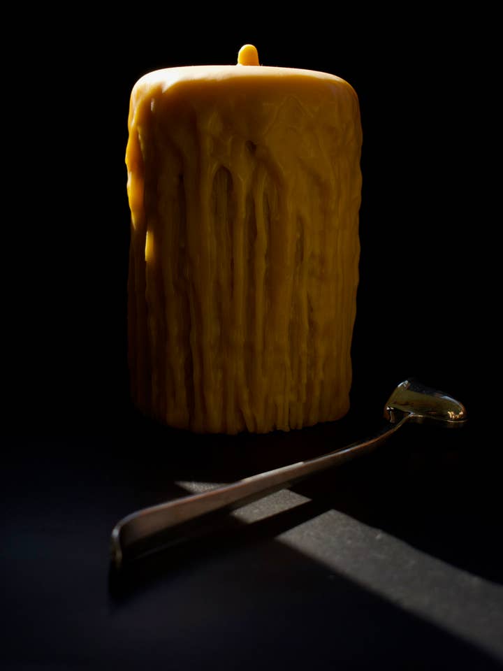 Post- Apocalyptic Beeswax Drip Candle (350-400) hrs for wholesale by Wolf Pachacuti
