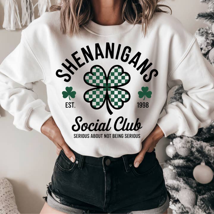 SHENANIGANS SOCIAL CLUB ST. PATRICKS DTF TRANSFER for wholesale by Remi Lee Transfers