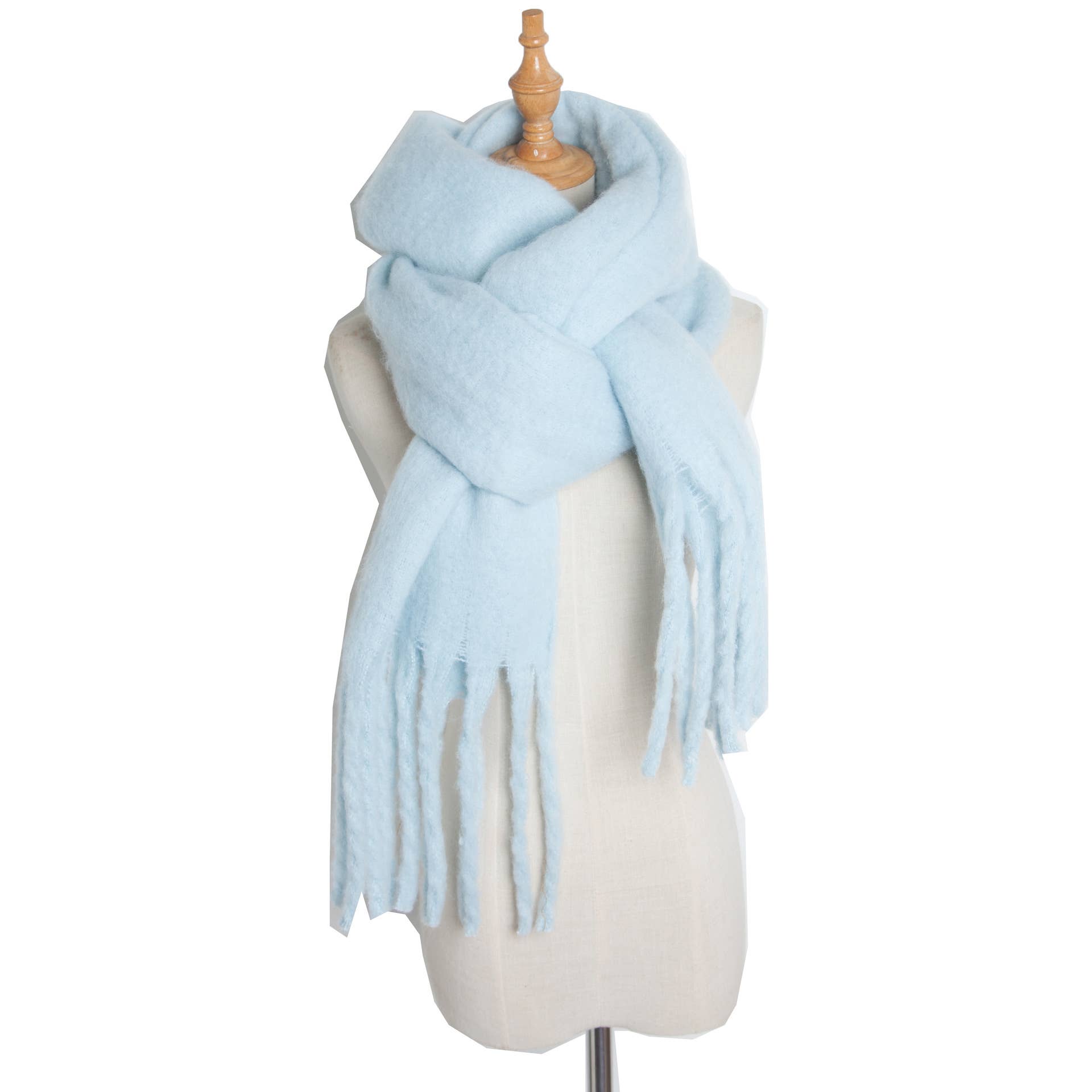 HIDDENBRAND - Wholesale Scarf - Women's - soft cozy classic solid fringe scarf wrap0