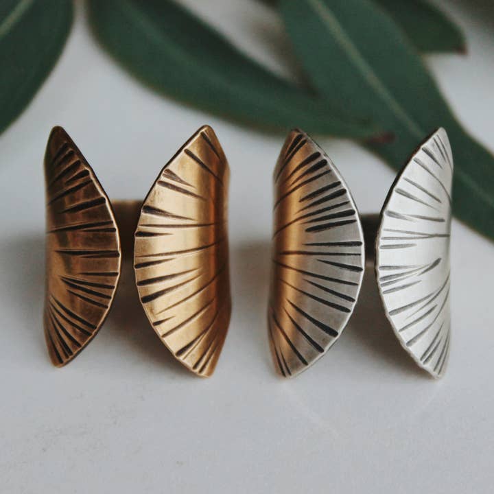 Ginkgo Ring for wholesale by Midnight Pacific Studio
