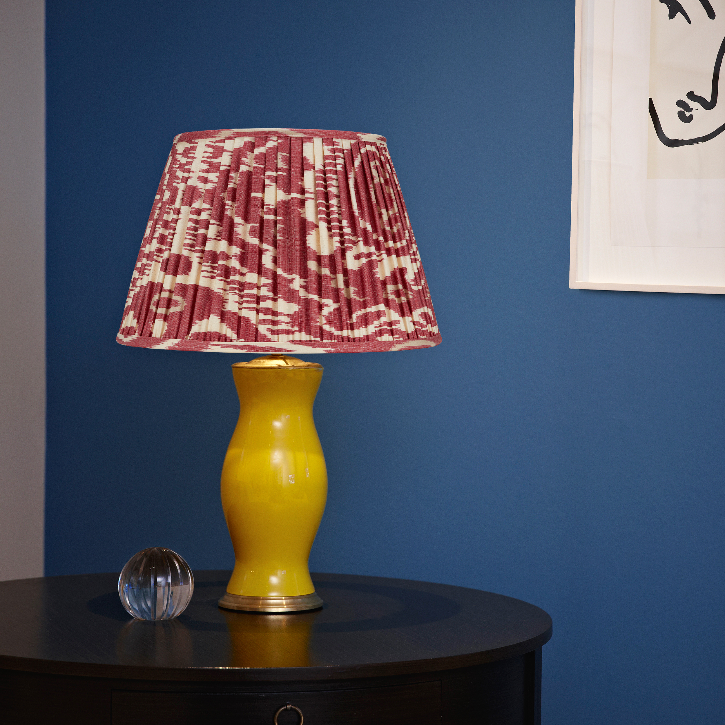 Rosanna Lonsdale - Wholesale Lamp Shade - BURNT RED AND CREAM IKAT LAMPSHADE12