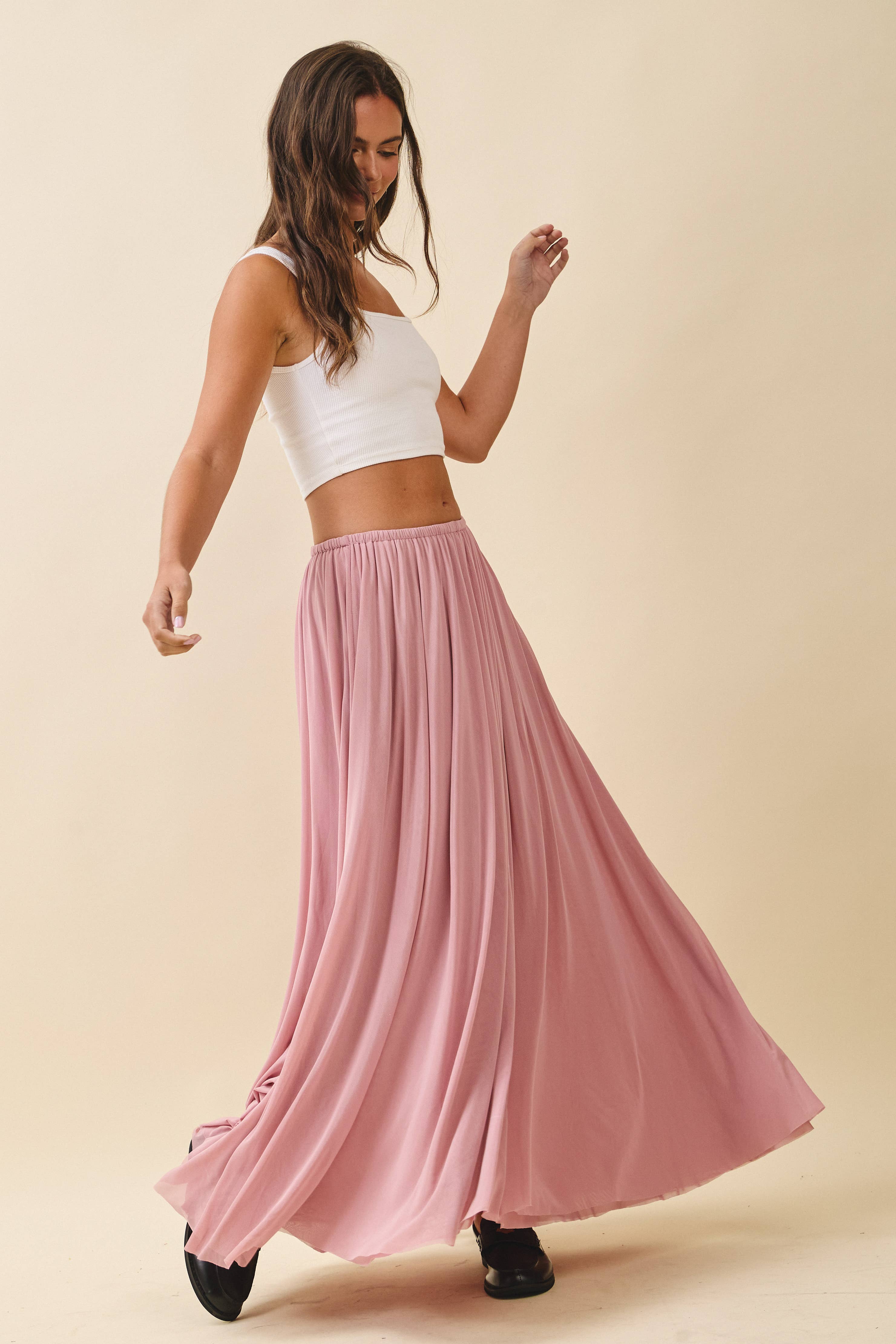 AEMI + CO - Wholesale Skirt - Women's - 7185GK Flowy Mesh Maxi Skirt24
