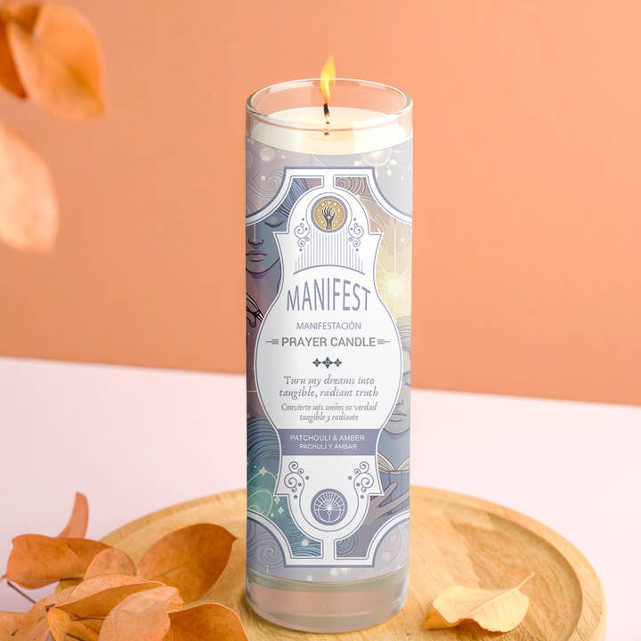 Designs by Deekay Inc. - Wholesale Votive Candle - Manifest Prayer Candle 8" (9.5 oz)1