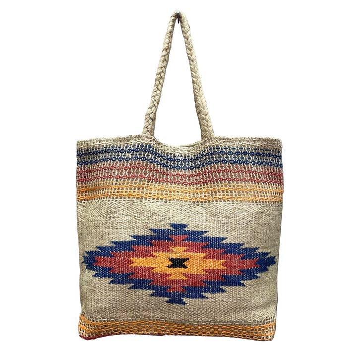 Sac fourre-tout en jute Phoenix pour la vente par Chloe & Lex
