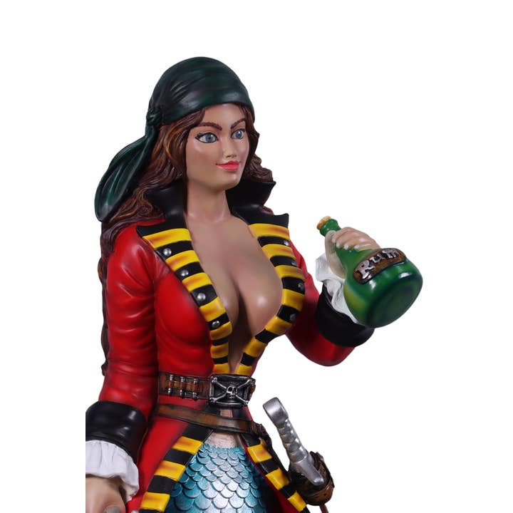 Nautical Tropical Imports - Wholesale Sculpture - Sassea The Renegade Mermaid Pirate Sculpture 5ft Tall 9
