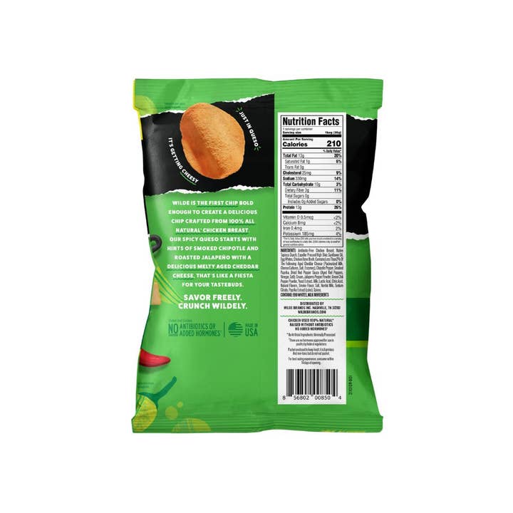 Righteous Felon Craft Jerky - Wholesale Chips - WILDE Spicy Queso Protein Chips 1.34oz1