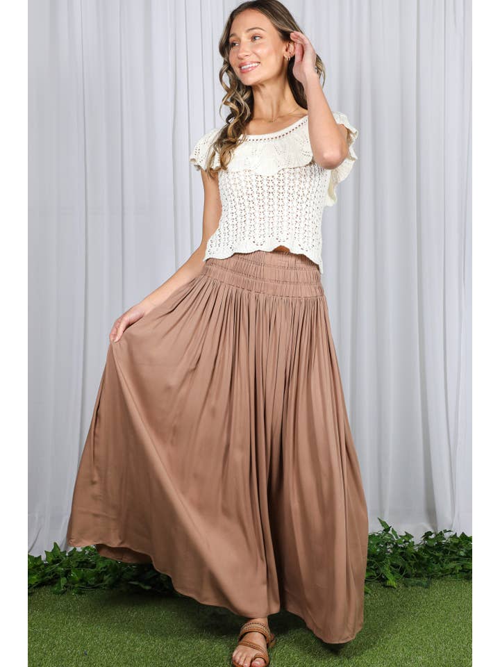 Vine & Love - Wholesale Skirt - Women's - Casual Maxi Flowy Bohemian Renaissance Long Skirt VS8294011