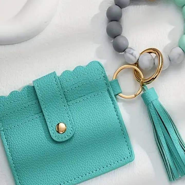 42POPS - Wholesale Wallet - Women's - ._ SI-26423 Beaded Bracelet Keychain Card Holder Wallet