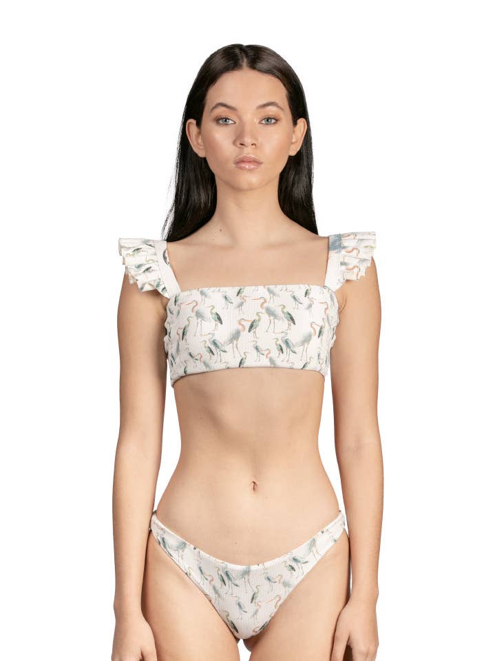 Lula Classic Cut Bikini Bottom in Ribbed Print for wholesale by SANLIER