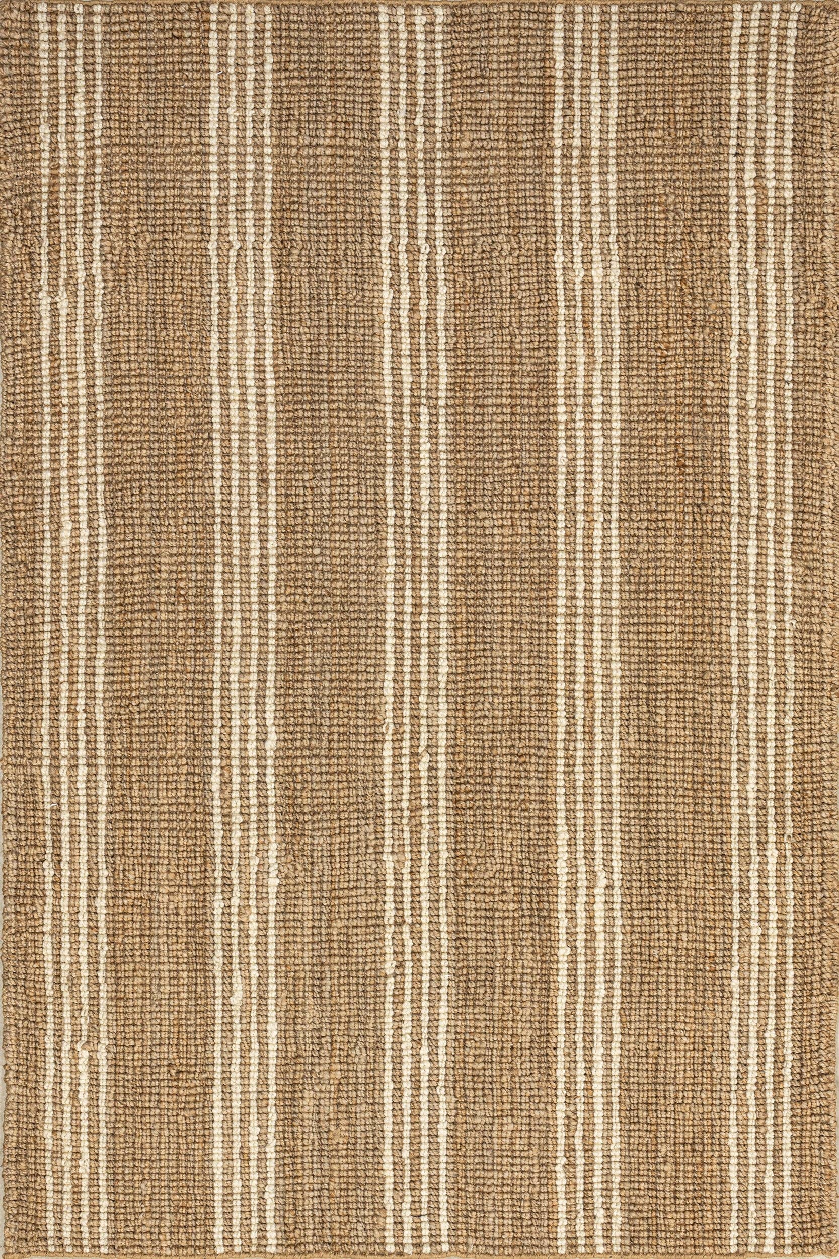 Naturel Tapis de zone en jute rayé Hanna en vente sur Faire5