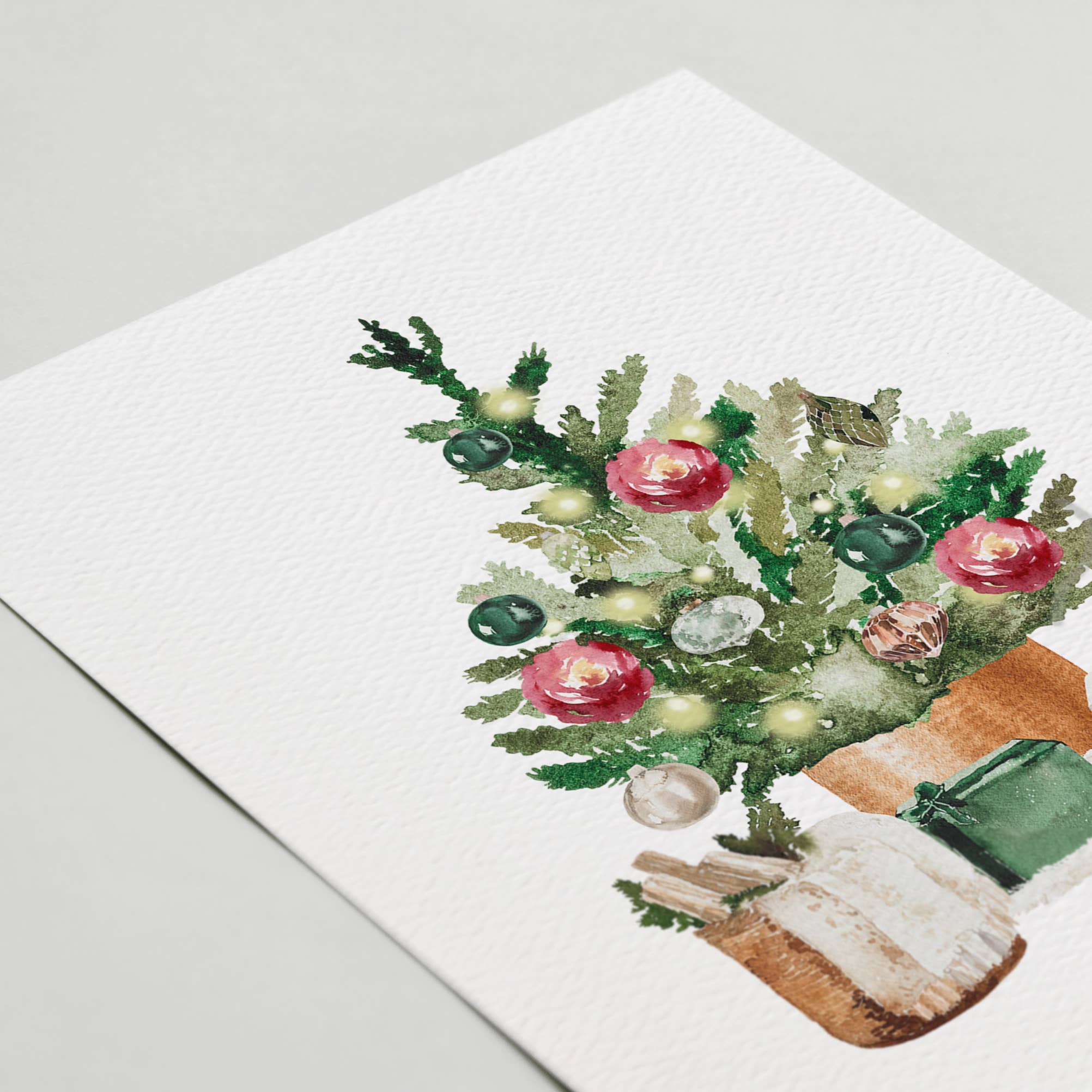 Blue Thistle - Wholesale Christmas Card - Boxed Set of 6 or 12 Holiday Greeting Cards, Christmas Trees4