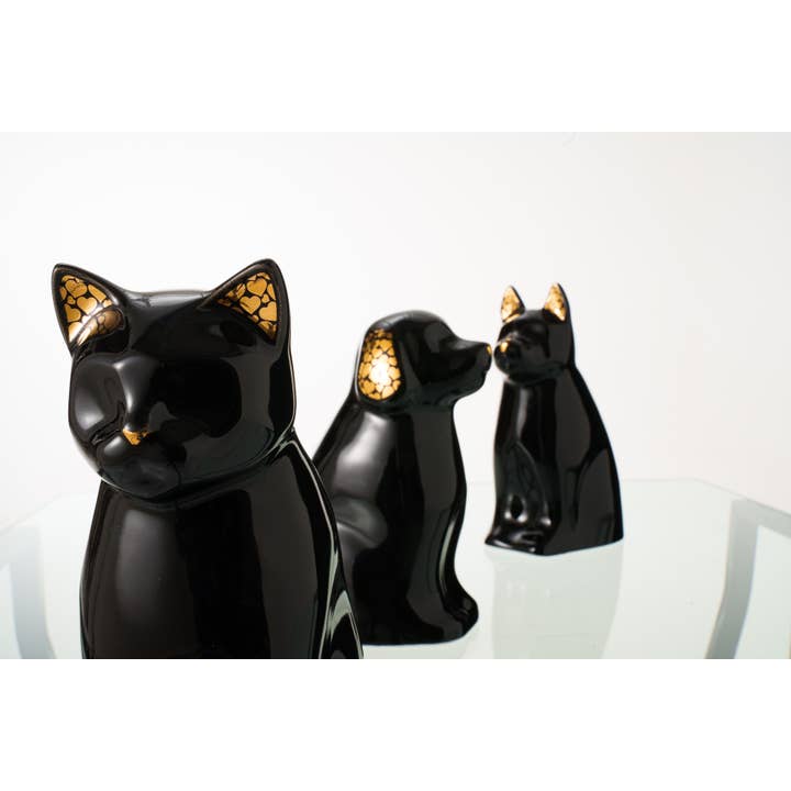 Pulvis Art Urns – Großhandel Haustier-Urne/Andenken-Box – "Meow" Tierurne für Katze – Schwarz | Keramik11