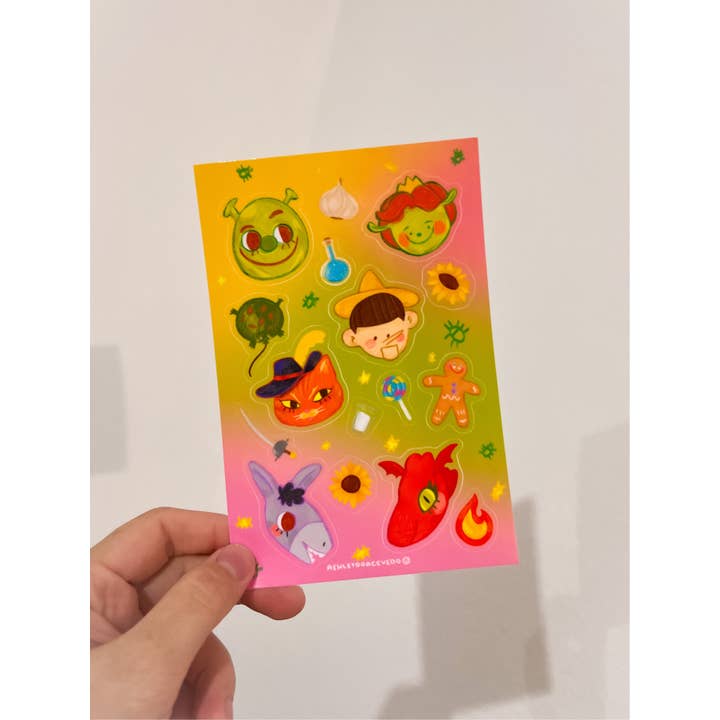 Feuille d'autocollants Ogre et ses amis pour la vente par Ashley Acevedo