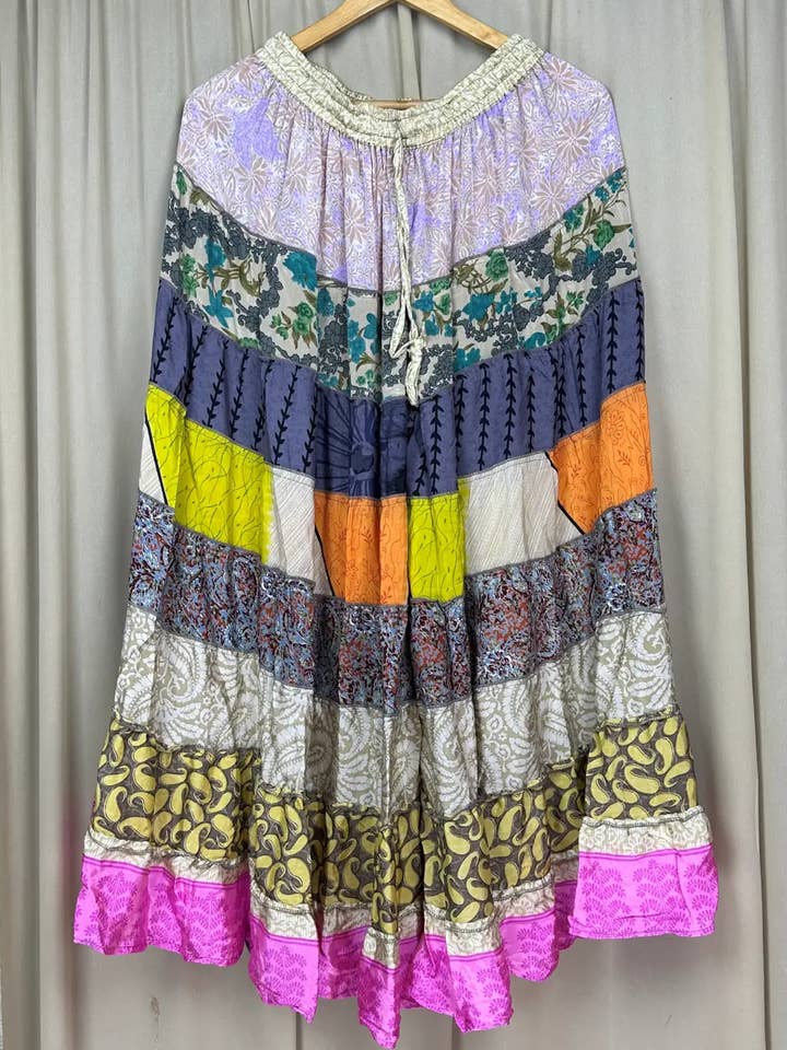 Recycle Sari Frill Pyjama Boho Yoga Pants Active Loungewear for wholesale by The Eastern Loom