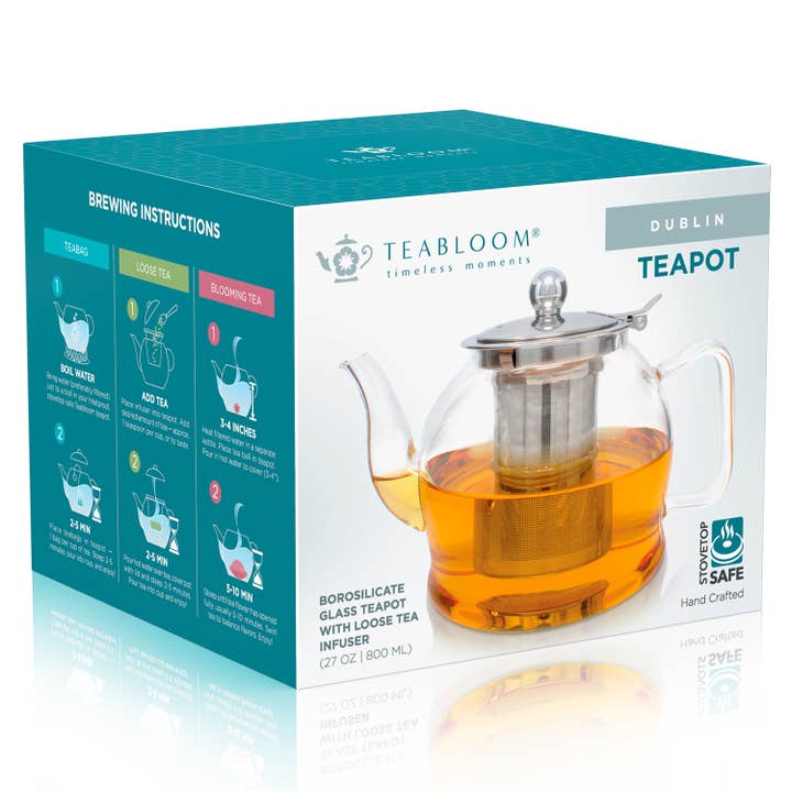Teabloom - Wholesale Tea Pot - Teabloom Dublin Glass Teapot With Removable Infuser