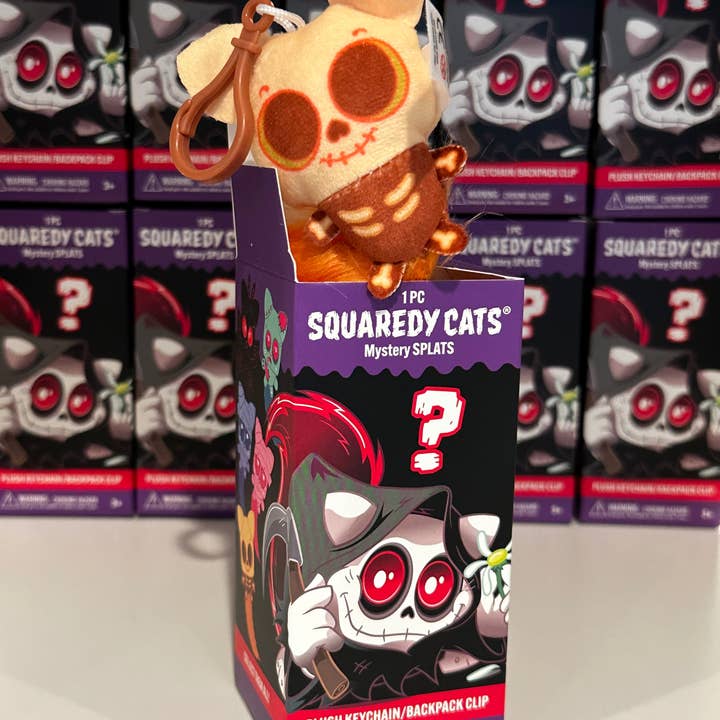 Squaredy Cats - Wholesale Keychain - Unisex - 0h_New! 10 Pack Squaredy Cats Mystery Splats Plush Keychain/Backpack Clip in mystery box SET2