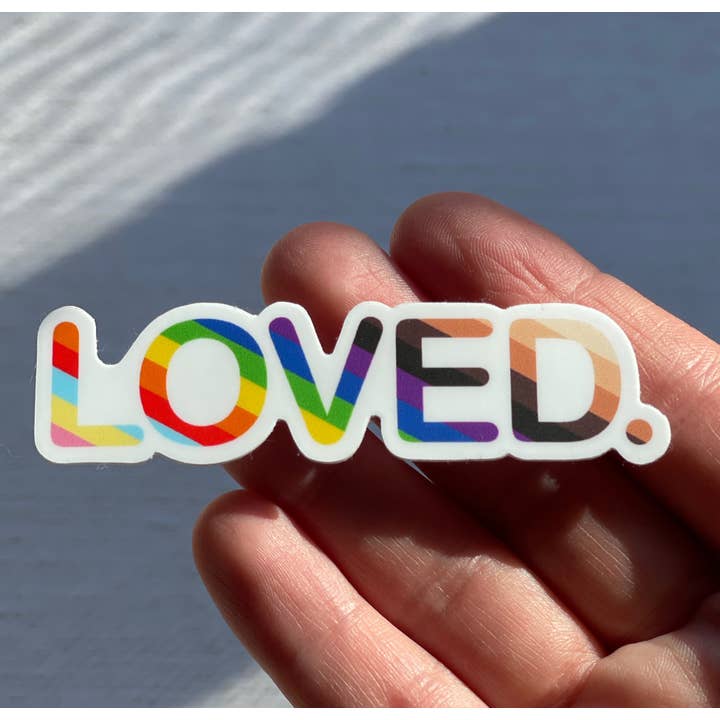 LOVED. Sticker for wholesale by Evelry Designs