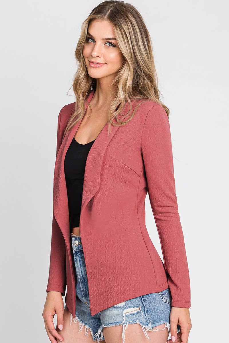 NINEXIS - Wholesale Blazer - Women's - CWOBL093_LONG SLEEVE TAILORED WITH A DRAPED BLAZER15
