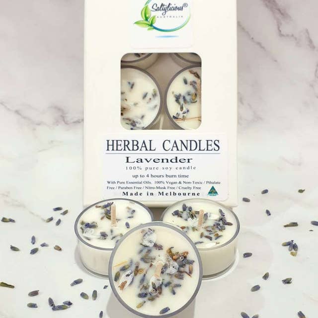 Naturally Pure Aromas - Wholesale Tea Light Candles - Lavender Herbal Tealights 6 Pack