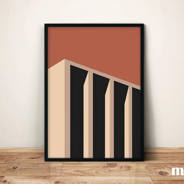 Bauhaus Arkitektur: Sunset-Contemporary Art Print | No.003 for engroshandel hos Sera/Lina