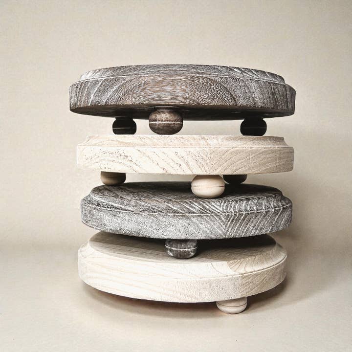 Gia Roma - Wholesale Decoratief dienblad - Ronde houten standaard en sierbord voor tafeldecoratie49