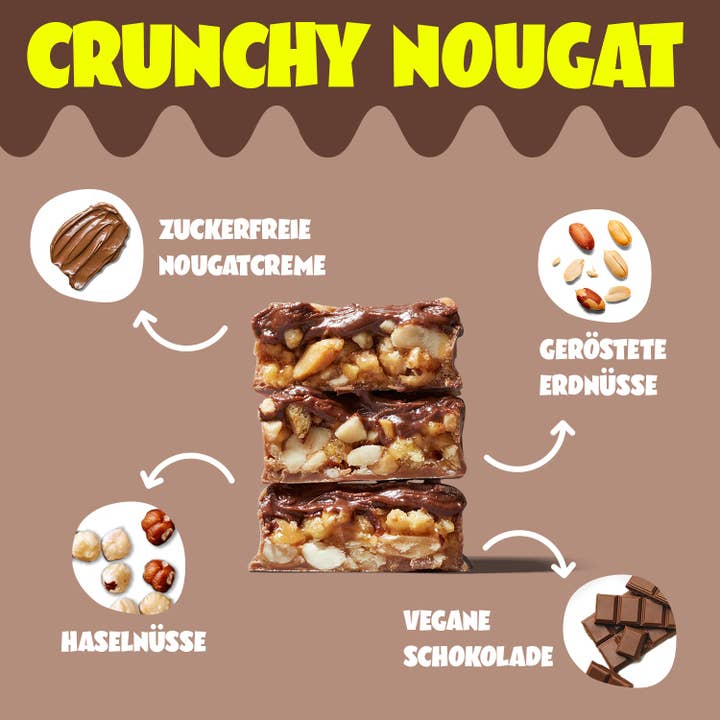 ahead - Wholesale Snack Bar - Low Sugar Choc Bar - Crunchy Nougat (Tray 16x35g)3