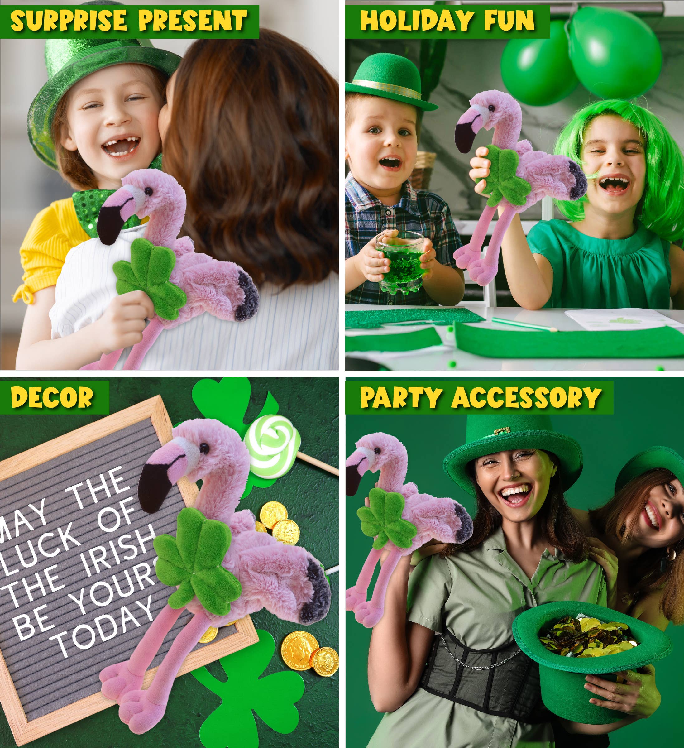 Cota Global – wholesale Stuffed/plush toy – Kids & baby – Plush Shamrock - Super-Soft Plush - Pink Flamingo3