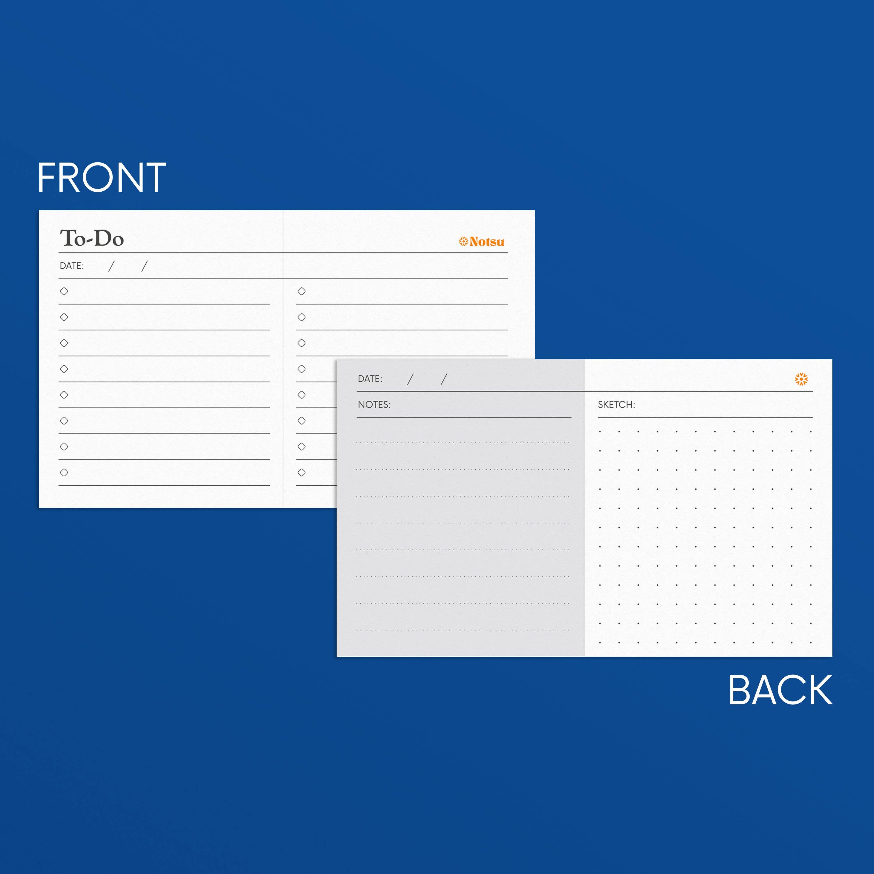 Notsu - Wholesale Stationery/Notecard Set - To Do List Scored Index Card Case | Dividers and Stand 3x56