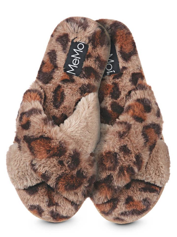 Zapatillas de felpa MeMoi Cheetah para venta al por mayor de Infinity Classics International Inc.