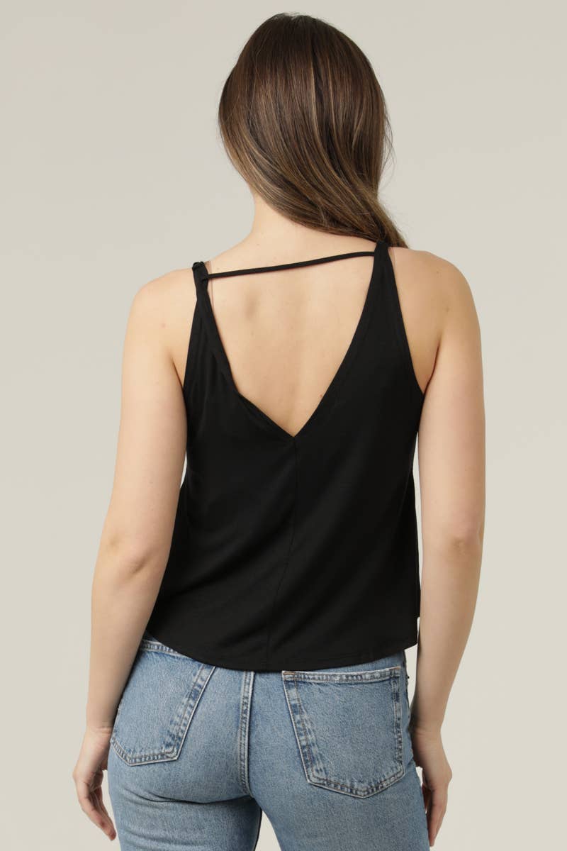 ANGIE - Wholesale Tank Top - Women's - X2T72-ASIS V NECK SWINGY TANK TOP WITH OPEN BACK  BASIC TANK30