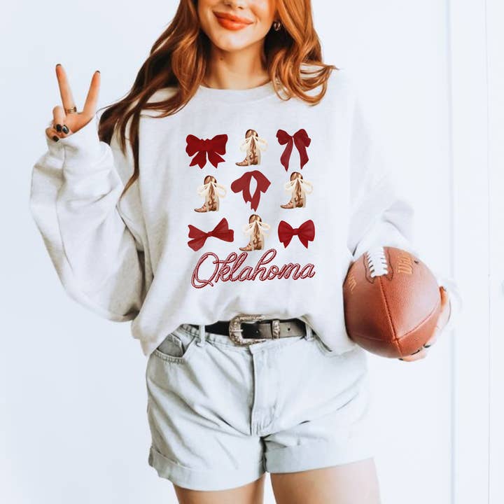 Hey Jude Graphic Tees - Vente Sweat-shirt à imprimés – femme - Chandail à encolure ras-du-cou Oklahoma Spirit0
