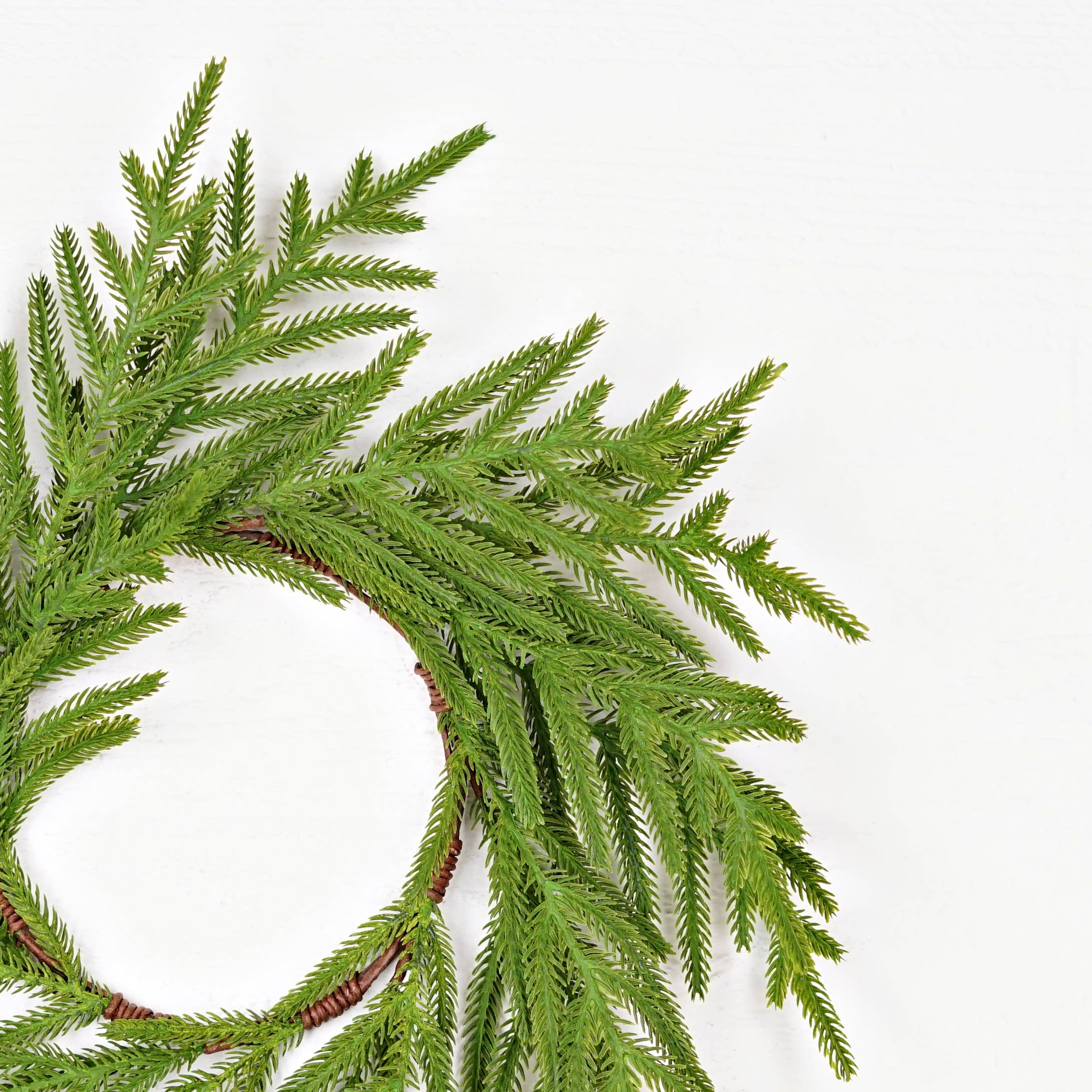 Holiday Depot Inc. - Wholesale Wreath - 510702- 18in(6.5)Wreath-Soft Touch Evergreen Norfolk Pine-4