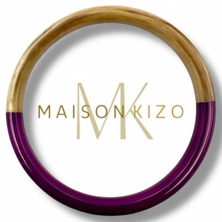 Brazalete Majesty morado lacado de cuerno de búfalo para venta al por mayor de MAISON KIZO