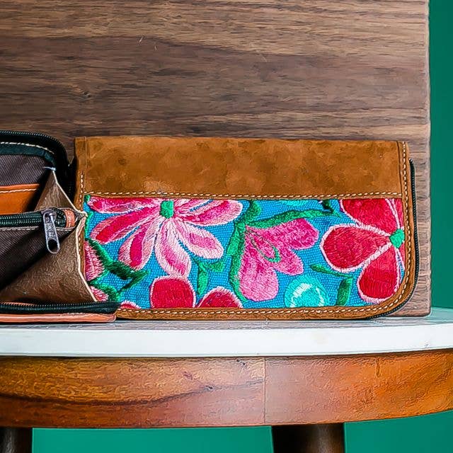 Lucia's Imports - Wholesale Wristlet - Floral Leather Wristlet