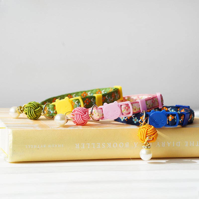 Cheerhunting – Großhandel Haustierhalsband – Katze – Mokka - Katzenhalsband mit Perlenblume6