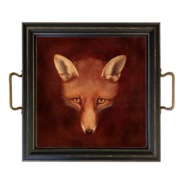 Fox Head bricka med mässingshandtag för wholesale av Madison Bay Co. - Historical Home Decor Reproductions