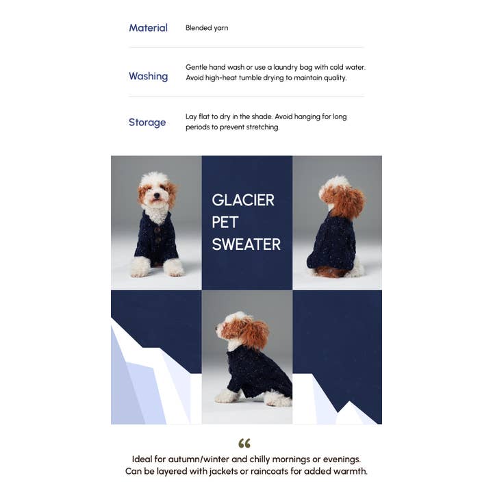 PEHOM - Wholesale Pet Sweater - Dog - GLACIER PET SWEATER - NAVY13