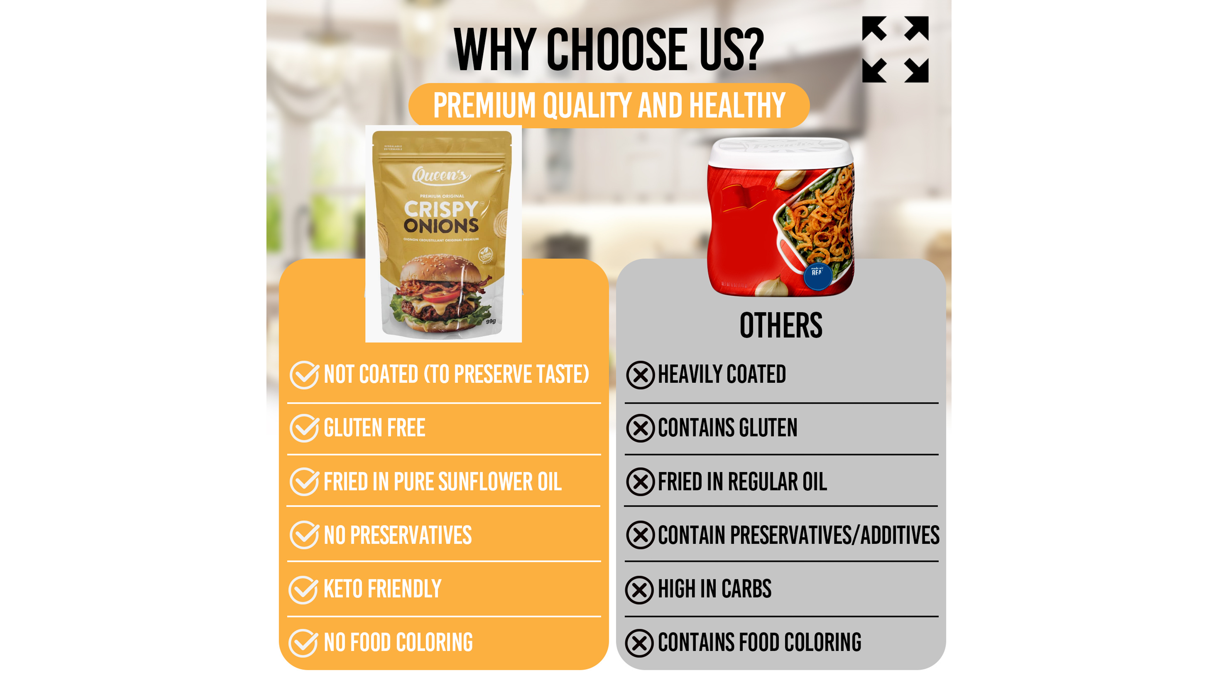 Queens Premium - Wholesale Dried/Dehydrated Vegetables - Queens Premium Crispy Onions2